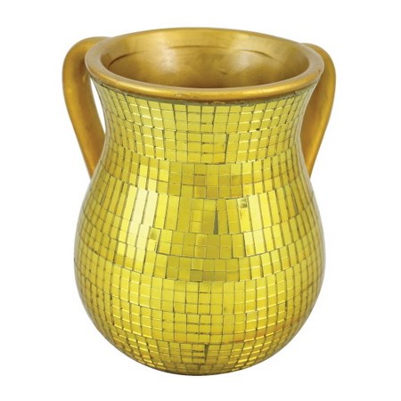 Caneca para Netilat Iadaim de cerâmica dourada