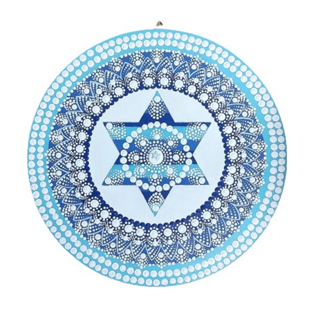 Mandala colorida pequena - Azul e branca com estrela