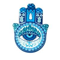 Hamsa de cerâmica - azul com olho