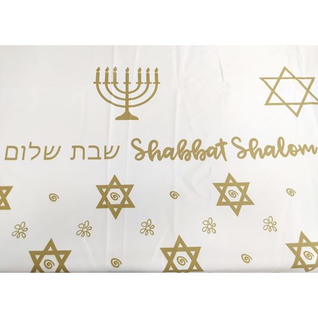 Toalha de mesa Shabat Shalom com estrelas